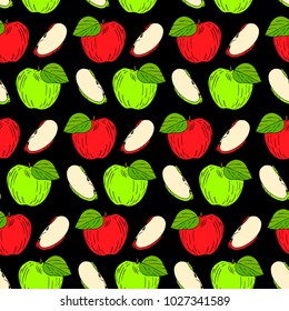 Apple vector illustration. Doodle style. Design, print, logo, decor, textile, paper