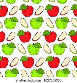 Apple vector illustration. Doodle style. Design, print, logo, decor, textile, paper
