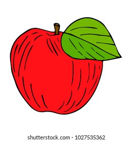 Apple vector illustration. Doodle style. Design, print, logo, decor, textile, paper