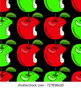 Apple vector illustration. Doodle style. Design icon, print, logo, poster, symbol, decor, textile, paper.