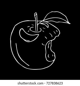 Apple vector illustration. Doodle style. Design icon, print, logo, poster, symbol, decor, textile, paper.