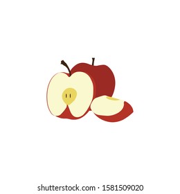 apple vector illustration, fresh fruit.