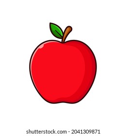 Apple vector. Vector illustration of fresh apple in trendy style isolated on white background