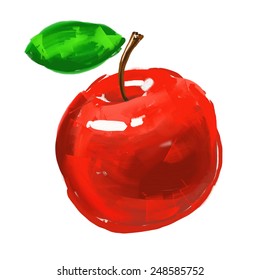  apple Vector illustration  hand drawn  painted watercolor 