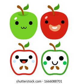 Apple vector illustration happy and smiling expression