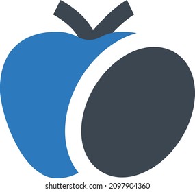 apple vector illustration isolated on a transparent background. glyph vector icons for concept or web graphics.