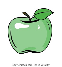 Maçã. Ilustração vetorial isolada sobre fundo branco.