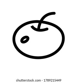 ilustración vectorial de manzana no coloreada