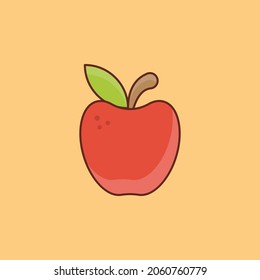 ilustración de apple Vector en un fondo transparente. Símbolos de calidad premium. Icono de color plano de línea vectorial para el concepto y el diseño gráfico.