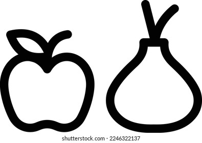 apple Vector illustration on a transparent background. Premium quality symmbols. Thin line vector icons for concept and graphic design.