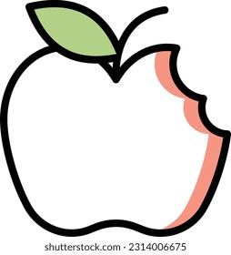 ilustración de apple Vector en un fondo transparente. Símbolos de calidad superior. Iconos vectoriales de color de línea para el concepto y el diseño gráfico.