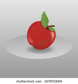 Apfel in Vektorgrafik in einem Teller mit Wassertropfen.