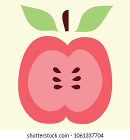 Apple, vector illustration in red and green 