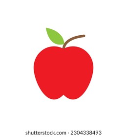 Apple. Vector illustration. Red apple on white background