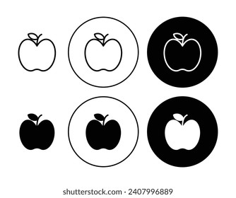 Apple vector illustration set. Apple Fruit with Good Nutrition Sign in suitable for apps and websites UI design style.