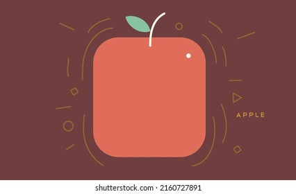 Apple. Vector illustration. Simple, modern style. Background for cover, poster, animation.