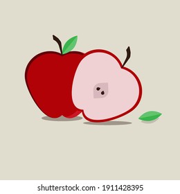 Apple vector illustration vitamin red .