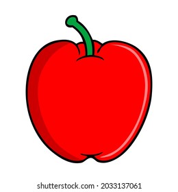 ilustración vectorial de manzana, aislada en fondo blanco, vista superior