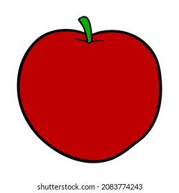 apple vector illustration,isolated on white background,top view