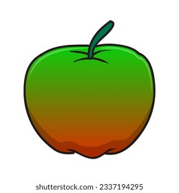apple vector illustration,isolated on white background,top view