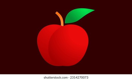 Apple vector image with red color 