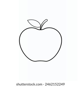 Apple vector line icon art 