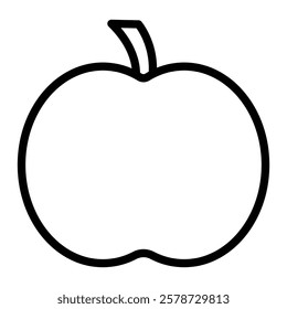 Apple Vector Line Icon Design