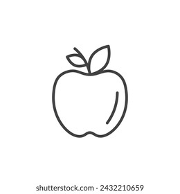 Apple Vector Line Icon illustration.