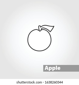 apple vector line icon on white background