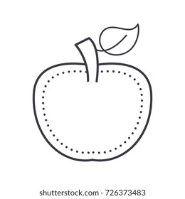 apple vector line icon, sign, illustration on background, editable strokes