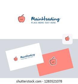 Apple vector logotype with business card template. Elegant corporate identity. - Vector