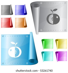 Apple. Vector metal surface.