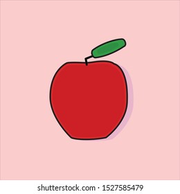 apple vector on pink background