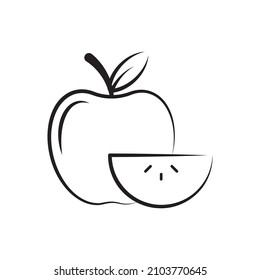 Apfelvektorgrafik-Rahmensymbol - Design-Illustration. Symbol für Essen und Trinken auf weißem Hintergrund EPS10-Datei