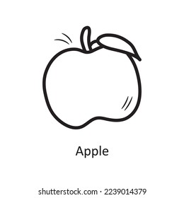 Apple vector outline Icon Design illustration. Food and Drinks Symbol on White background EPS 10 File
