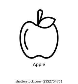 Apple Vector  outline Icon Design illustration. Nature and ecology Symbol on White background EPS 10 File