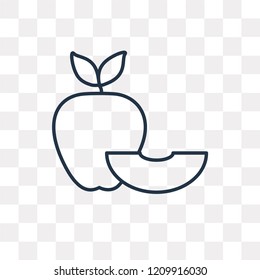 Apple vector outline icon isolated on transparent background, high quality linear Apple transparency concept can be used web and mobile