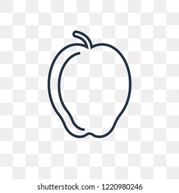 Apple vector outline icon isolated on transparent background, high quality linear Apple transparency concept can be used web and mobile