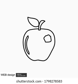 Apple Vector Outline. Apple. Apple Isolated with a white background.