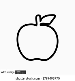 Apple Vector Outline. Apple Isolated with a white background.