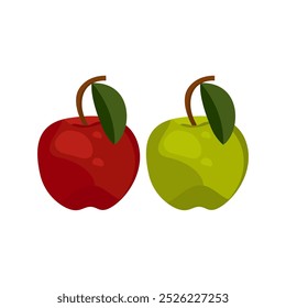 Apple vector, red apples and green apples