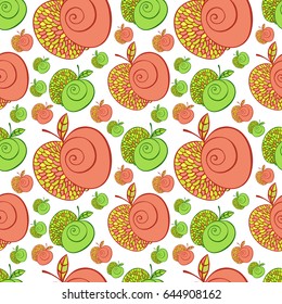 Apple Vector Seamless Pattern Fruit Apple Stock Vector (Royalty Free ...