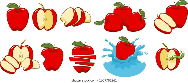 Apple Vector Set Collection Graphic Clipart Design