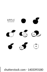 Apple vector set icon on white background. Symbol for web, infographics, print design and mobile UX/UI kit. Vector illustration, EPS10.