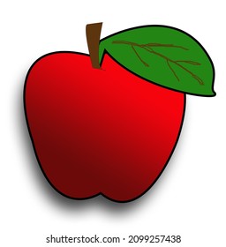 apple vector, shaded apple vector, apple vector on white background