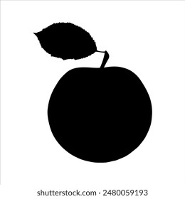 Silueta de Vector de manzana aislada sobre fondo blanco. Diseño de Ilustración vectorial de iconos de Apple.