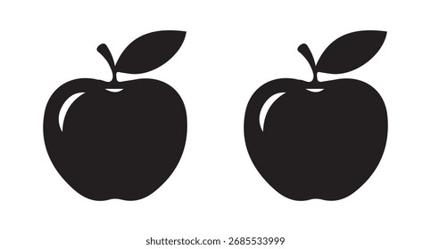Apple vector silhouette set. illustration eps 10