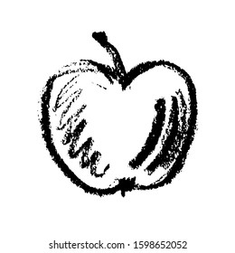 Apple vector sketch icon isolated on background. Hand drawn pastel illustration. Apple sketch icon for infographic, website or app.