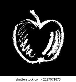 Apple vector sketch icon isolated on background. Hand drawn pastel or chalk illustration. Apple sketch icon for infographic, website or app.