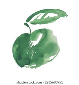 Apple vector sketch icon isolated on background. Hand drawn watercolor illustration. Apple sketch icon for infographic, website or app.